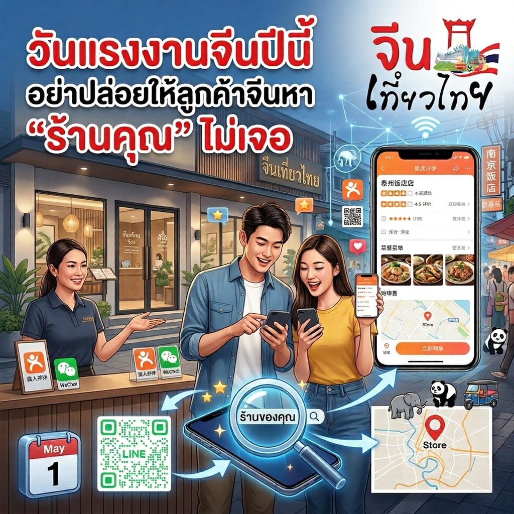 วันแรงงานจีนปีนี้ อย่าปล่อยให้ลูกค้าจีนหาร้านคุณ ไม่เจอ!