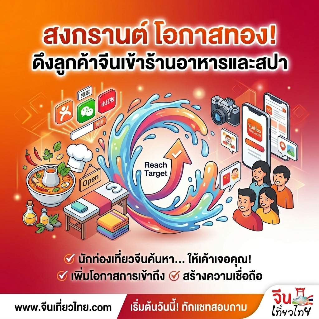 สงกรานต์ 2026 อย่าปล่อยให้ลูกค้าจีนหา “ร้านคุณ” ไม่เจอ: เช็กลิสต์ร้านอาหารและนวด/สปาที่อยากรับนักท่องเที่ยวจีนให้มากขึ้น