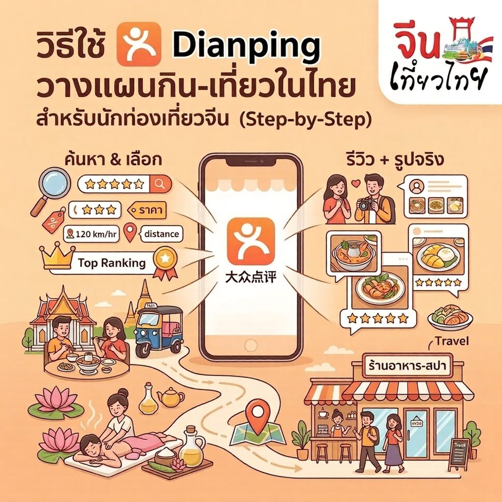 วิธีใช้ Dianping วางแผนกิน-เที่ยวในไทย สำหรับนักท่องเที่ยวจีน (Step-by-Step)