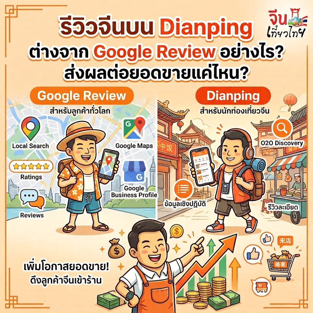 รีวิวจีนบน Dianping ต่างจาก Google Review อย่างไร? และส่งผลต่อยอดขายแค่ไหน?