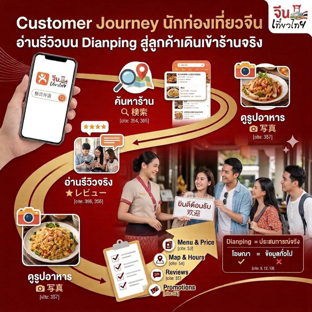 Customer Journey นักท่องเที่ยวจีน: จากอ่านรีวิวบน Dianping สู่เดินเข้าร้านจริง